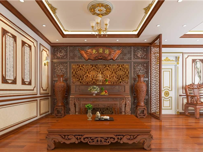 Vách ngăn phòng thờ tại Thái Bình